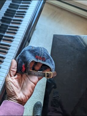 Ralph Lauren Polo Denim Baseball Cap - Navy with Red Logo